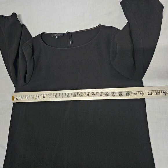 Lafayette 148 Caddie Finesse Crepe Blouse Black Top Blouse Women Size 10 - Picture 9 of 15
